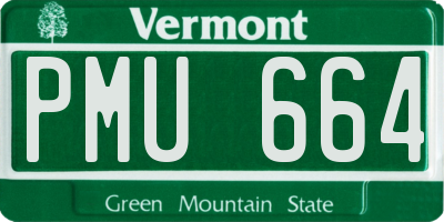 VT license plate PMU664