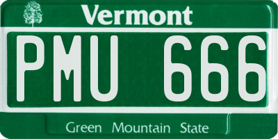 VT license plate PMU666