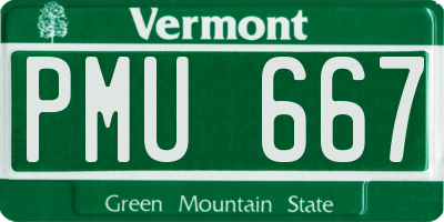 VT license plate PMU667