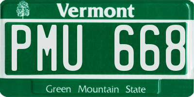 VT license plate PMU668