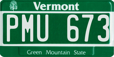 VT license plate PMU673