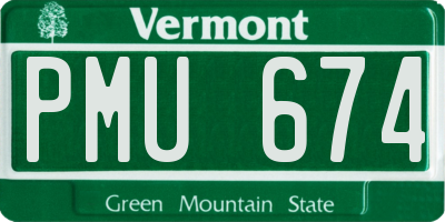 VT license plate PMU674