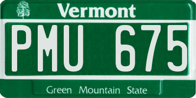 VT license plate PMU675