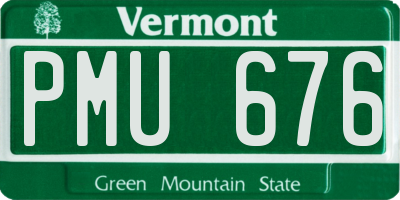 VT license plate PMU676