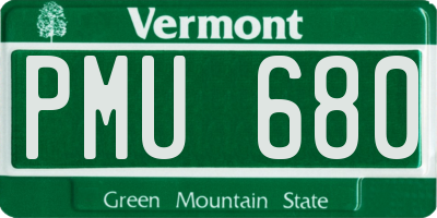 VT license plate PMU680
