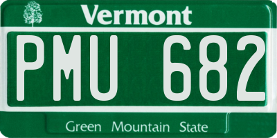 VT license plate PMU682