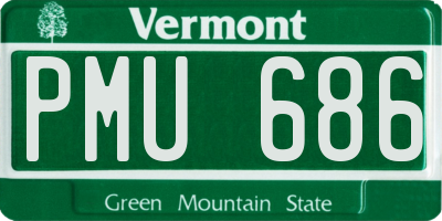 VT license plate PMU686