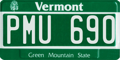 VT license plate PMU690