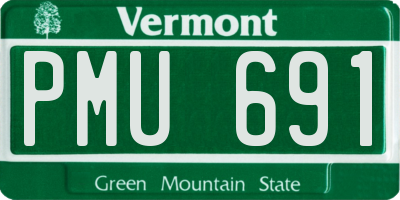 VT license plate PMU691