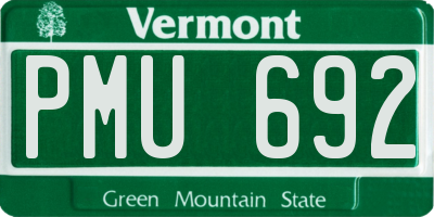 VT license plate PMU692