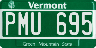 VT license plate PMU695