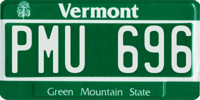 VT license plate PMU696