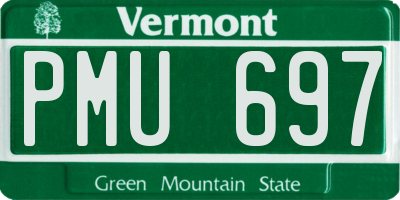 VT license plate PMU697