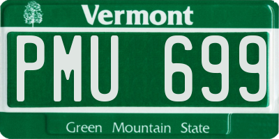 VT license plate PMU699