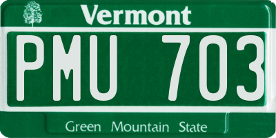 VT license plate PMU703