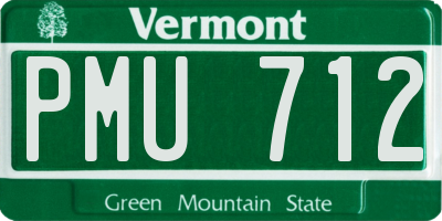 VT license plate PMU712