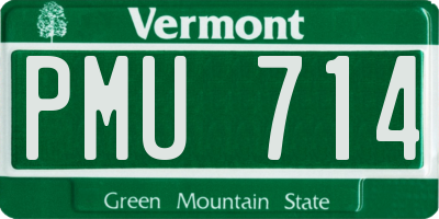 VT license plate PMU714