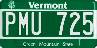 VT license plate PMU725