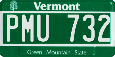 VT license plate PMU732