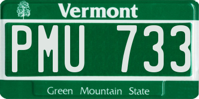 VT license plate PMU733