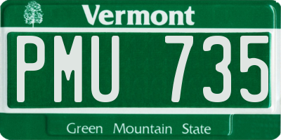 VT license plate PMU735