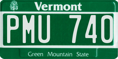 VT license plate PMU740