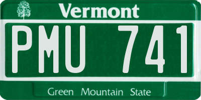 VT license plate PMU741