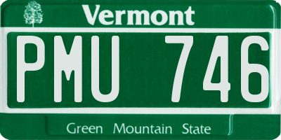 VT license plate PMU746