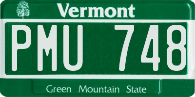 VT license plate PMU748
