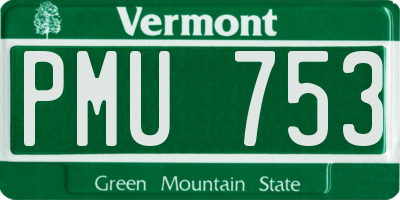 VT license plate PMU753