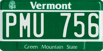 VT license plate PMU756