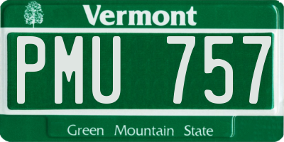VT license plate PMU757