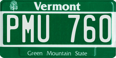 VT license plate PMU760