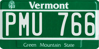 VT license plate PMU766