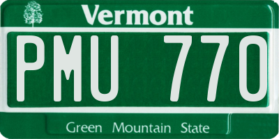 VT license plate PMU770