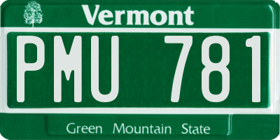 VT license plate PMU781