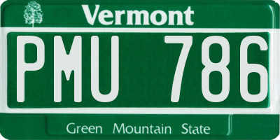 VT license plate PMU786