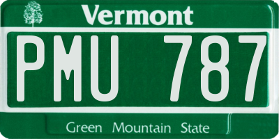 VT license plate PMU787