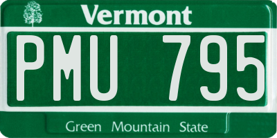 VT license plate PMU795