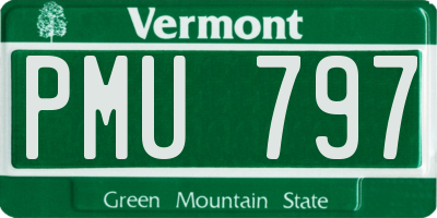 VT license plate PMU797