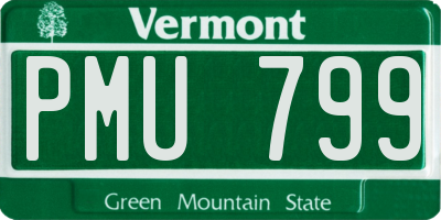 VT license plate PMU799