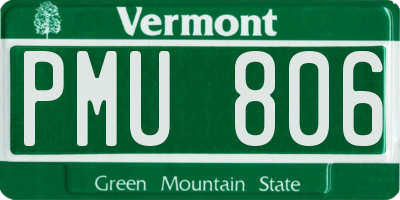 VT license plate PMU806