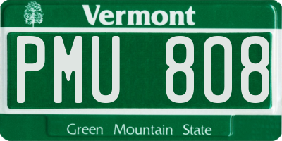 VT license plate PMU808