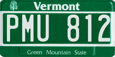 VT license plate PMU812