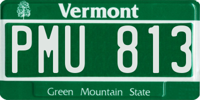 VT license plate PMU813