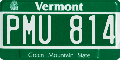 VT license plate PMU814