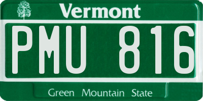 VT license plate PMU816