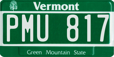 VT license plate PMU817
