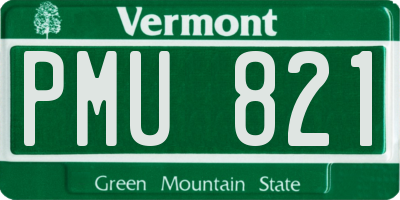 VT license plate PMU821