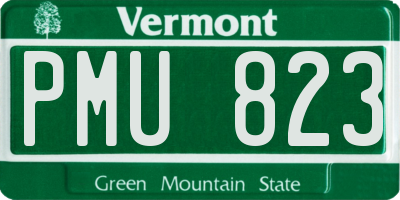 VT license plate PMU823